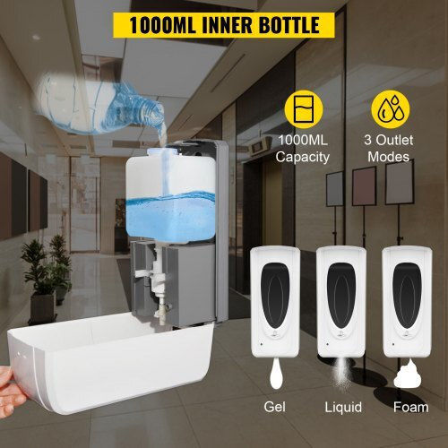 Vevor Automatic Commercial Cream Soap Dispenser 1000ml Silver