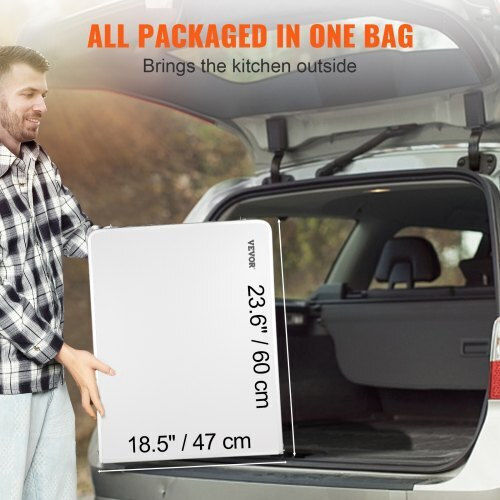 Vevor Metallic Cupboard for Camping Folding in Case 120x47x70cm White