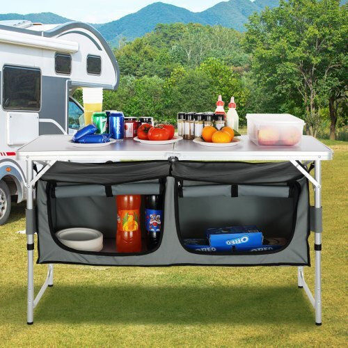 Vevor Metallic Cupboard for Camping Folding in Case 120x47x70cm White