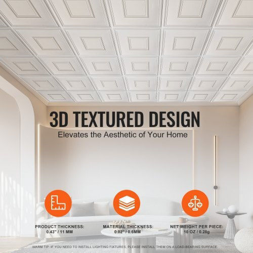 Vevor Плочка За под На закрито Матов 60.96x60.96см White