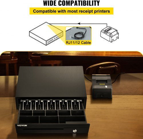 Vevor Cash Drawer with 8 Coin Slots and 5 Slots for Bills