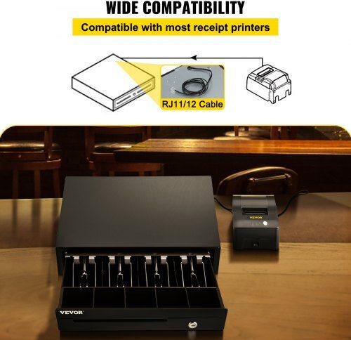 Vevor Sertar de numerar cu 5 compartimente pentru monede și 4 compartimente pentru bancnote 33.6x36.8x8cm