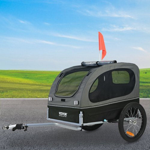 Vevor Dog Bicycle Trailer Up to 40 Kg Black Grey Tcscwzxctc106aqokv0