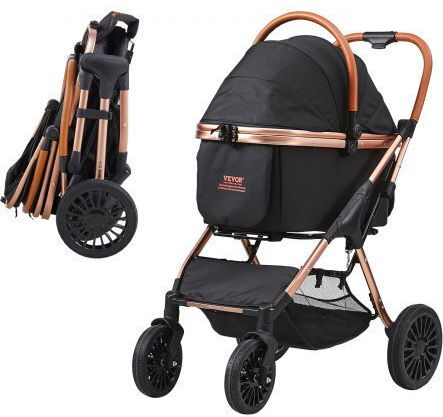 Vevor Pet Stroller 4 Wheels 30kg Black Cwtccgk4qdhdt793ev0