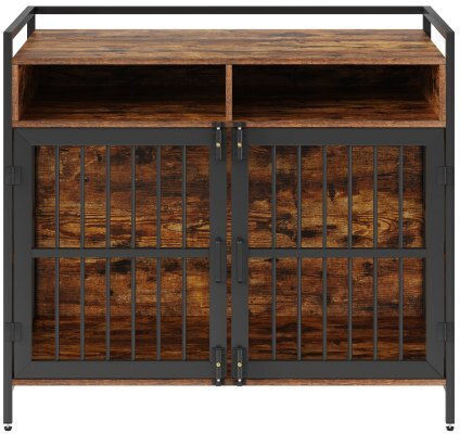 Vevor Dog Wire Cage Large Brown 104x59.9x57cm