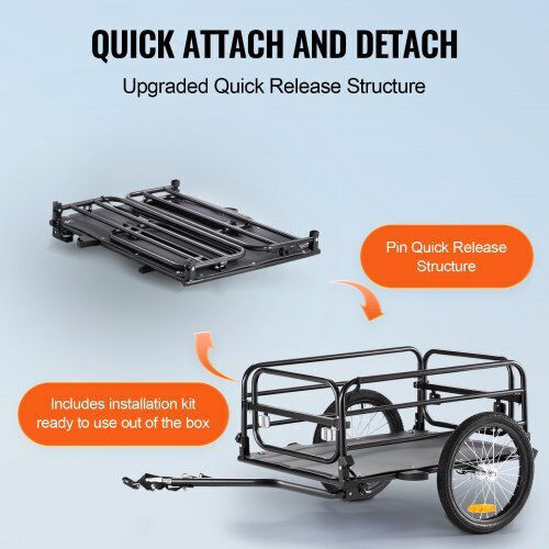 Vevor Remorcă Pentru Bicicletă 160 Lbs Capacitate Greu Tip Roti Repliabile de 16" Roti Reflectorizante 22"-28" Roti Cgkhzhjg200b5hwmpv0