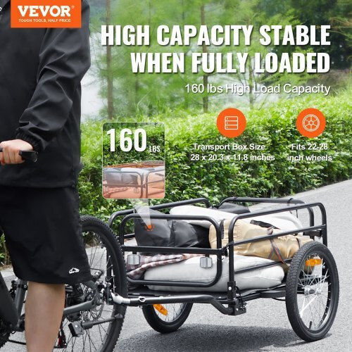 Vevor Remorcă Pentru Bicicletă 160 Lbs Capacitate Greu Tip Roti Repliabile de 16" Roti Reflectorizante 22"-28" Roti Cgkhzhjg200b5hwmpv0