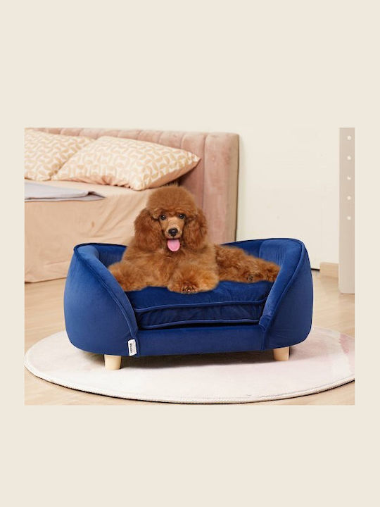 Vevor Pet Sofa Medium Size Dog Cat Soft Velvet Pet Sofa Load 81 Lbs Dark Blue