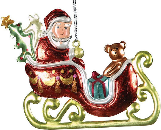 Hängender Weihnachtsbaumschmuck Schlitten Metallisch Rote 10cm