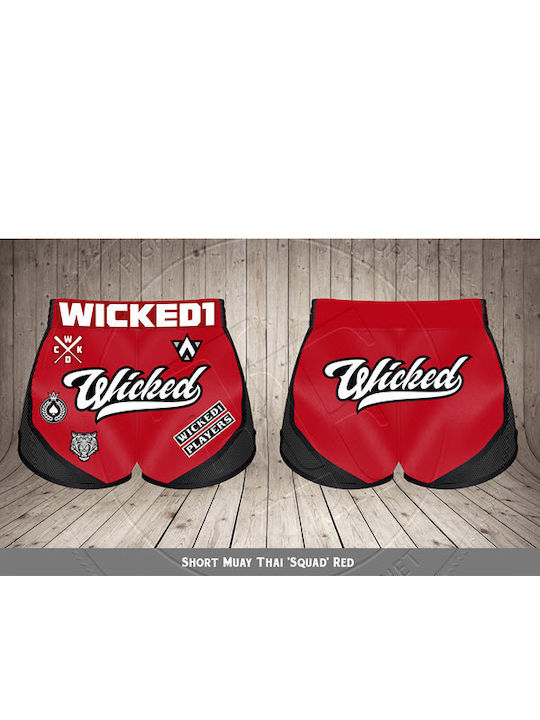 Wicked1 Ανδρικό Σορτσάκι Kick/Thai Boxing Κόκκινο