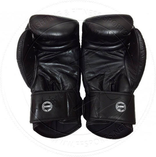 King Pro Boxing Matte Black Боксови Ръкавици Кожени за Състезание Черен