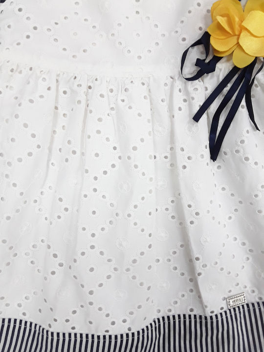 Evita Kinderkleid White, Dark Blue, Yellow