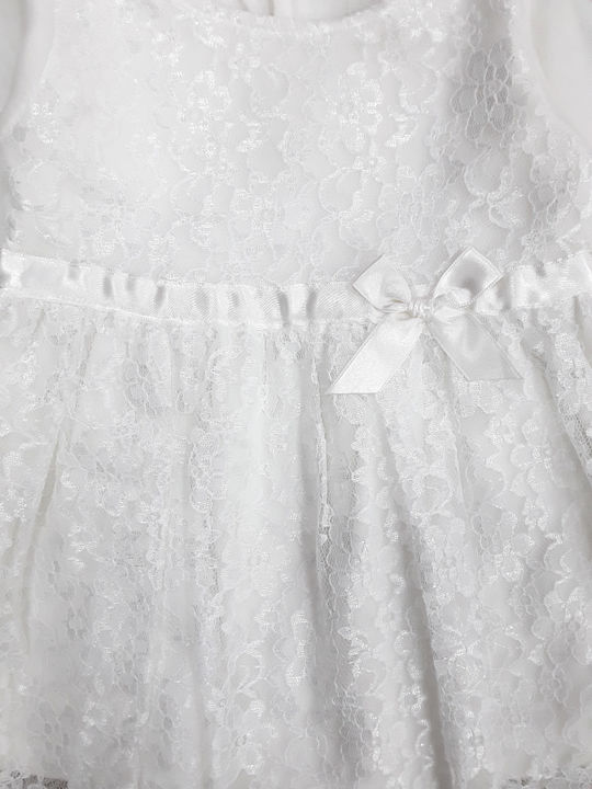 Domina Παιδικό Φόρεμα Δαντέλα White