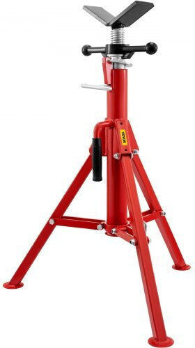 Vevor Βάση Σωλήνων V Head 1/8"-12" Ρυθμιζόμενο Ύψος 28"-52" Φορητή Ανθεκτική Βάση 2500 Lb Ανθρακοχάλυβας Gj1107sgj-vx00001v0