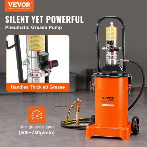 Vevor 12L Air-Operated Grease Pump Hose & Gun Portable Wheels Hyj3jldt0000xhuhbv0