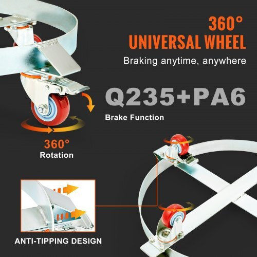 Vevor Transport Trolley for Weight Load up to 454kg Silver