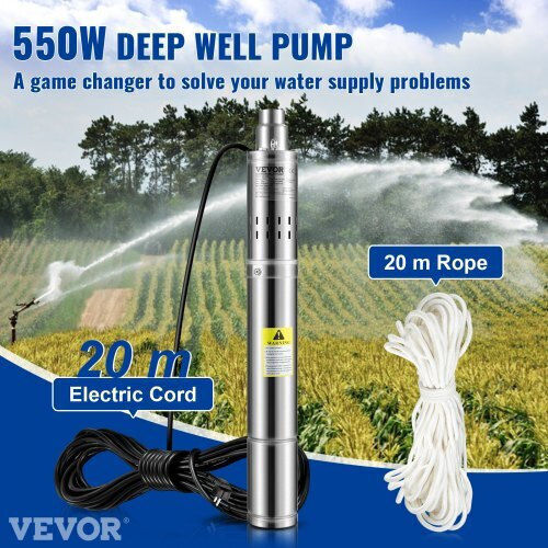 Vevor Μονοφασική Αντλία Γεωτρήσεων 0.73hp SJQSBLGBOC5503XPYV2