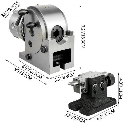 Vevor Dividing Head 4" 3-Jaw Chuck Index Plates Fdtbs-0syc0000001v0