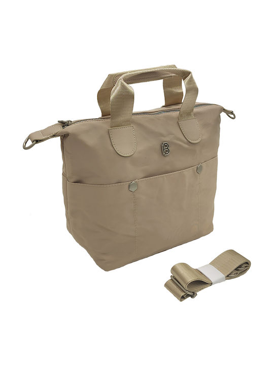 Fabric Women's Handbag Crossbody Shoulder Beige