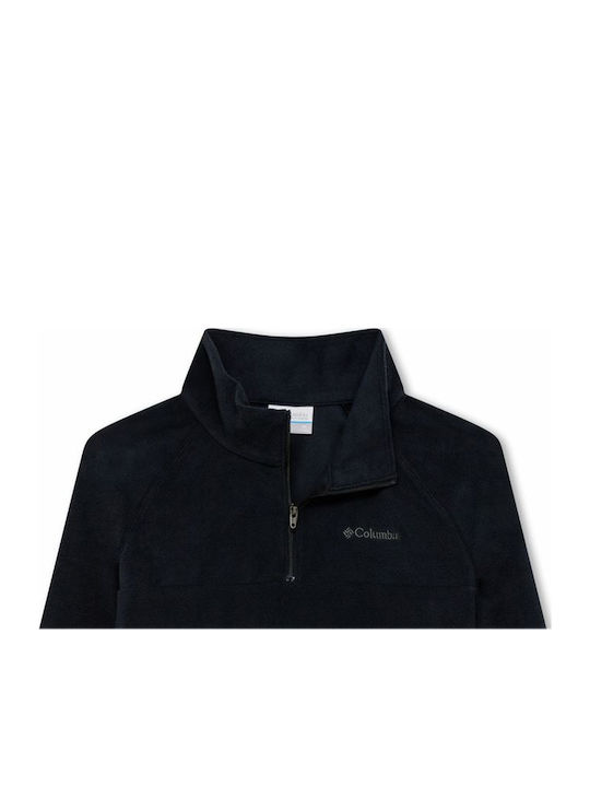 Bluză Pentru Copii Mâneci Lungi Neagră Glacial Half Zip