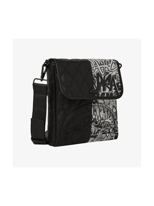 Sprayground Graff Leder Herrentasche Bote Schwarz