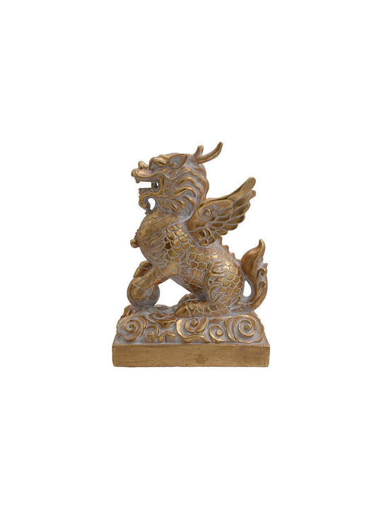 Table Decorative Polyresin Fylliana Dragon Gold Color 20x13x30cm 281-224-033