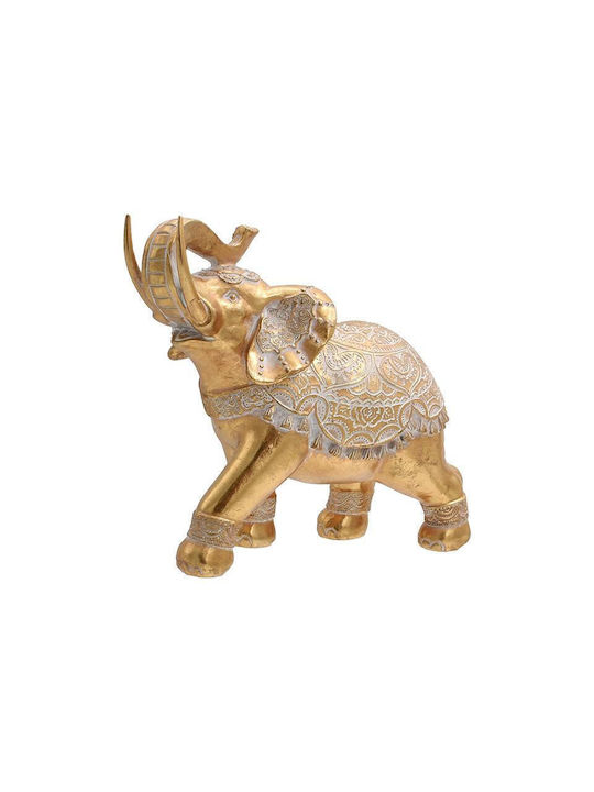 Table Decorative Polyresin Fylliana Elephant Gold-White Color 23x9x19cm 281-224-022