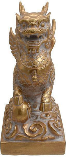 Table Decorative Polyresin Fylliana Dragon Gold Color 20x13x30cm 281-224-033