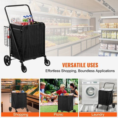 Shopping Trolley Black 11.176x11.176x11.176cm