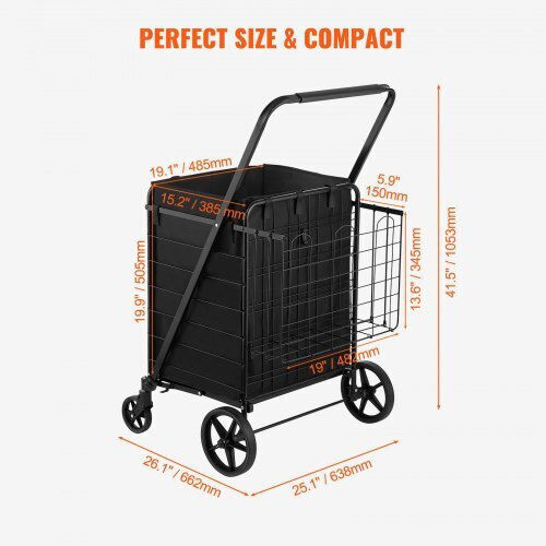 Shopping Trolley Black 11.176x11.176x11.176cm