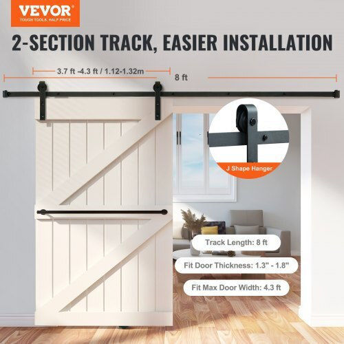 Vevor Μηχανισμός Συρόμενης Πόρτας 243.84cm Μαύρος