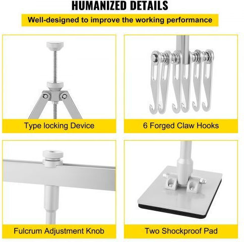 Vevor 750 mm Aluminum & Steel Dent Puller Set with 6 Hooks Bjxfj750mmahlbq01v0
