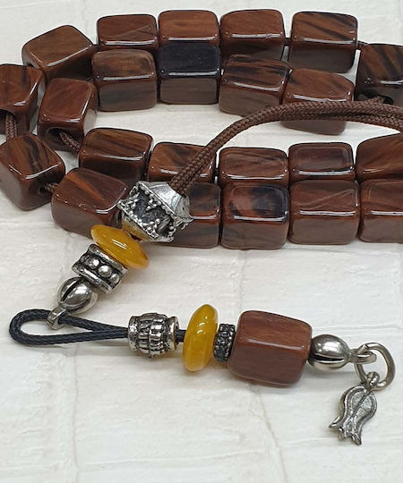Roloi Komboloi Glass Worry Beads Brown 26cm
