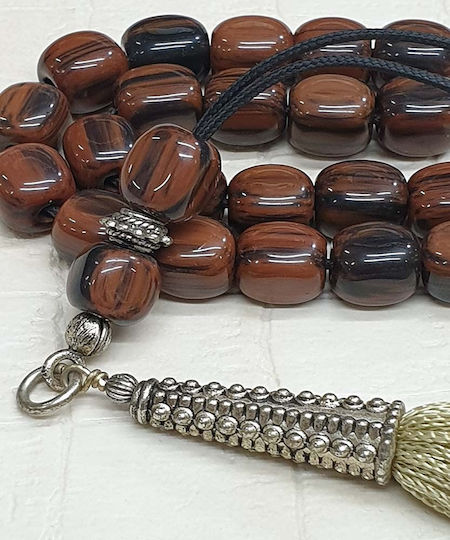 Roloi Komboloi Glass Worry Beads Brown 33cm