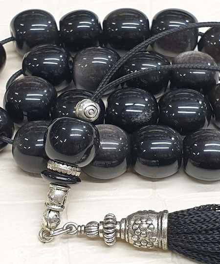 Roloi Komboloi Glass Worry Beads Black 34cm
