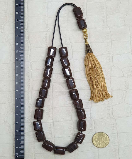 Roloi Komboloi Glass Worry Beads Brown 34cm
