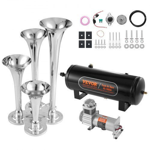 Vevor Train Horn Set 4 Trumpets Air Compressor 160 Psi Tank 2.6 Gal Qlbycqgtz12vb362gv9