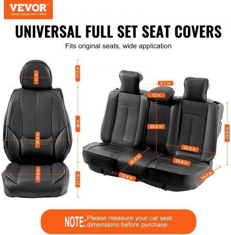 Vevor Car Cover Set 13pcs Leatherette Black