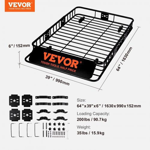 Vevor Roof Rack 64"x39"x6" Extension 200kg SUV Trucks Cdxljjy364396p5cvv0