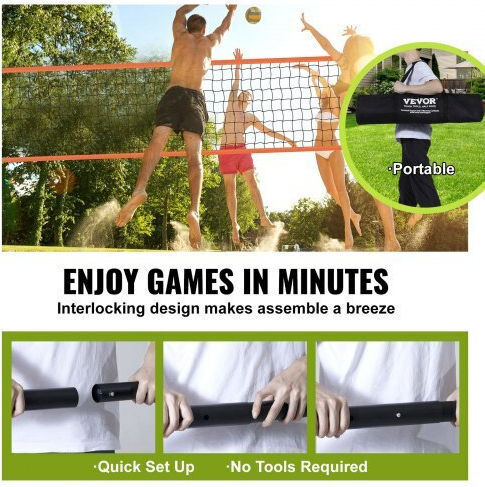 Vevor Portable Volleyball System for Outdoor Spaces Pqwtz323yclgry89qv0