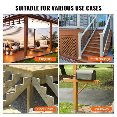 Vevor Basis für Gartenpergola aus Stahl 20.32x20.32cm 4Stück