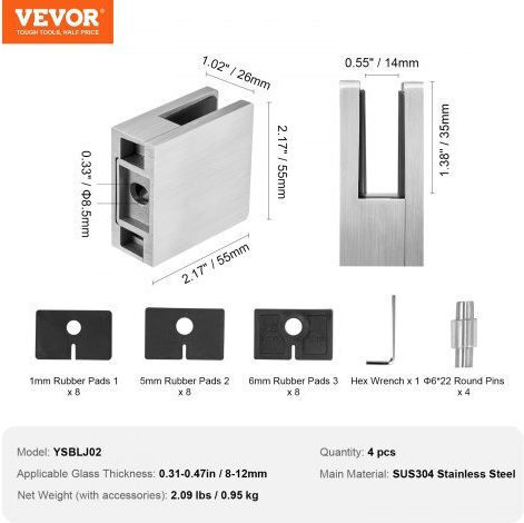 Vevor Stainless Steel (Inox) Grilles 4pcs