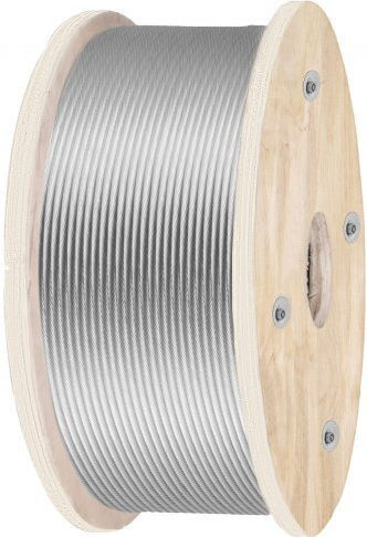Vevor Stainless Steel Wire Rope 316 500ft 3/16" 1x19 4700lbs Gss1x19-4.8mm152mv0