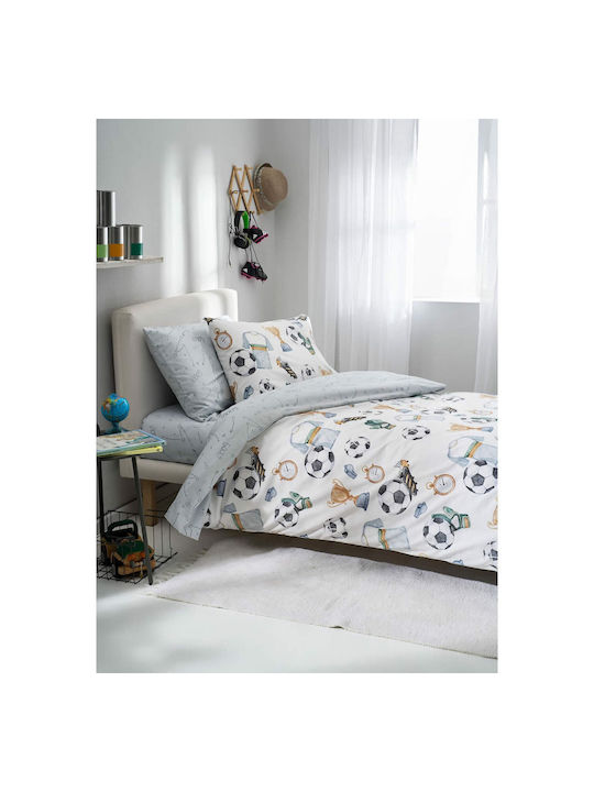 Vesta Home Παιδικό Πάπλωμα Μονό Football Λευκό 160x230εκ.