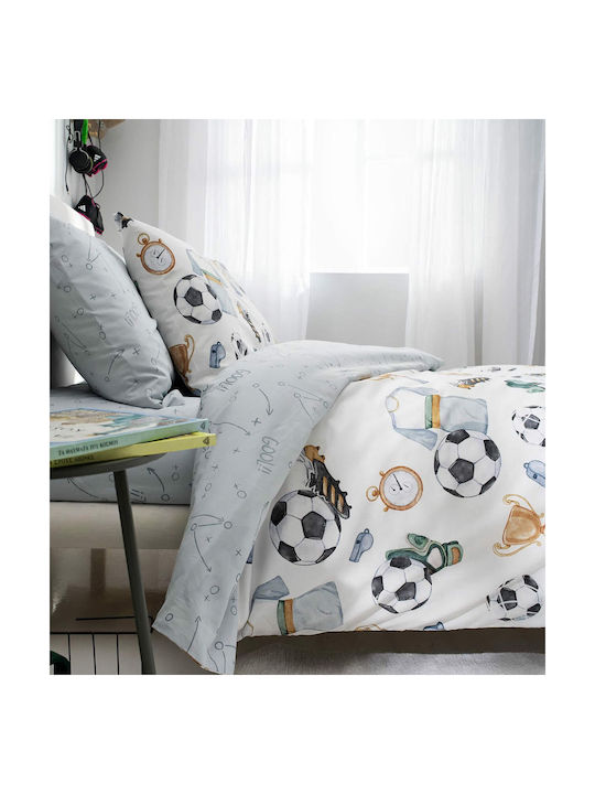 Vesta Home Παιδικό Πάπλωμα Μονό Football Λευκό 160x230εκ.