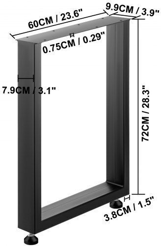 Set of 2 Metal Table Legs Vevor 28x23 Inches Dining Room Computer Desk Zths600x720mm0001v0
