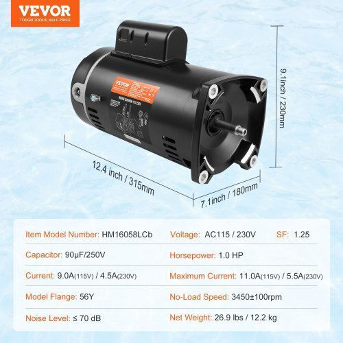 Vevor Αντλία Πισίνας Φίλτρου Μονοφασική με Ιπποδύναμη 1hp