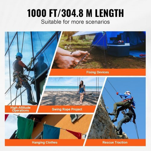 Vevor HCCLSNL316INDUEVBV0 Climbing Rope Black