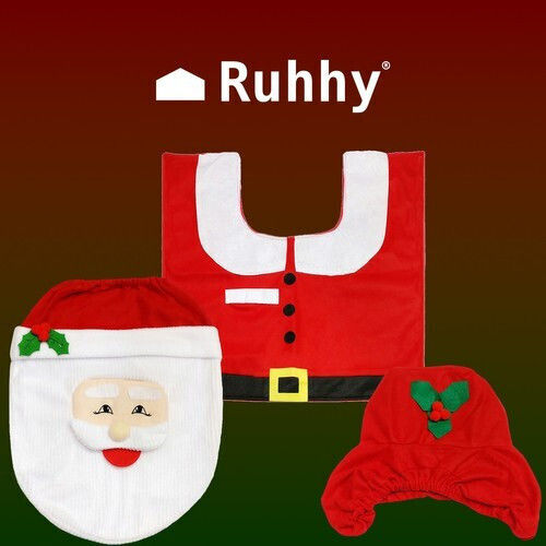 Ruhhy Set Ornamente de masă de Crăciun Roșu 3buc