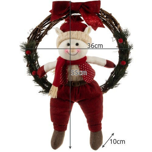 Ruhhy Crăciun Decorativ Lemnos Coroană de flori cu Diametru 55cm.